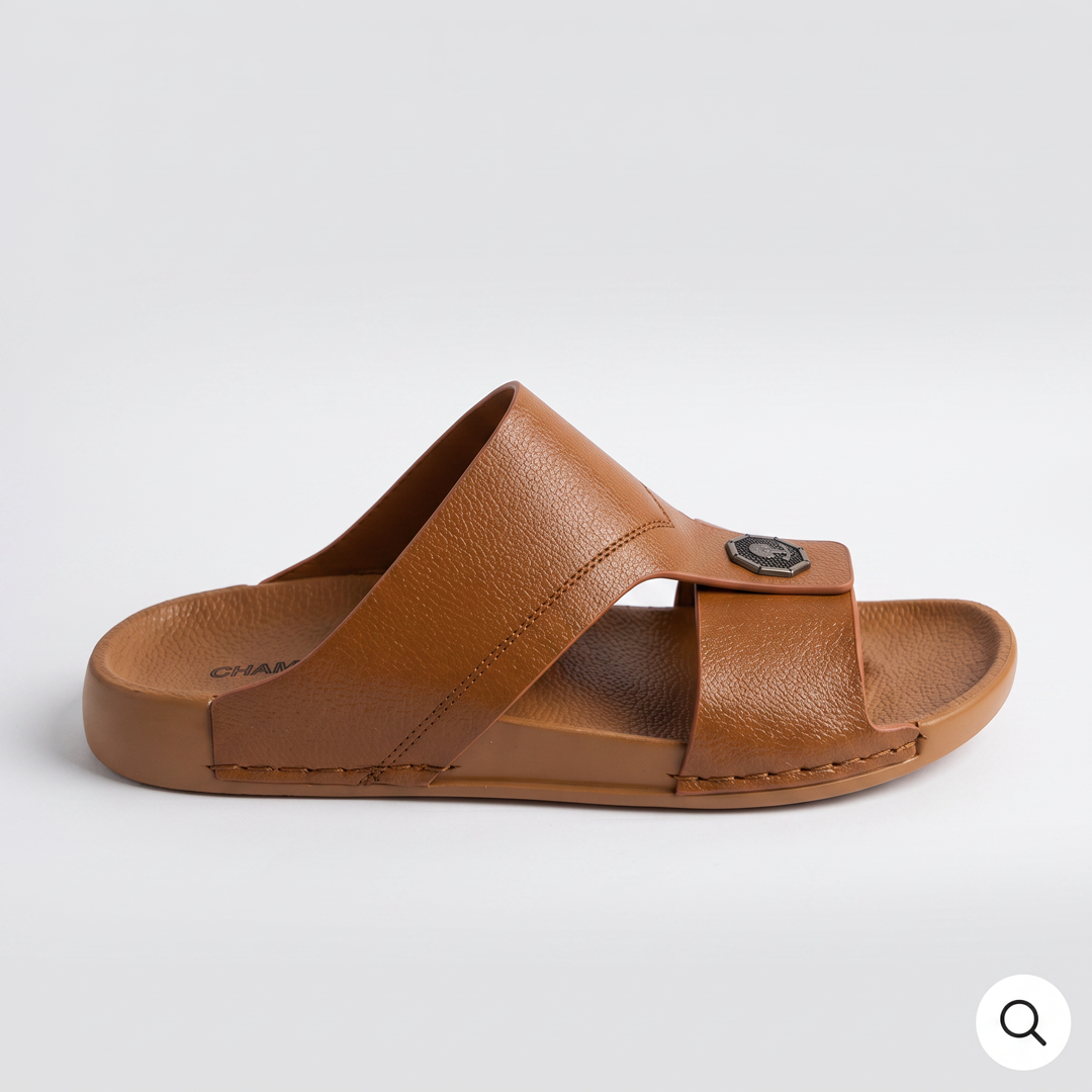 Crossover Slide Sandals brown