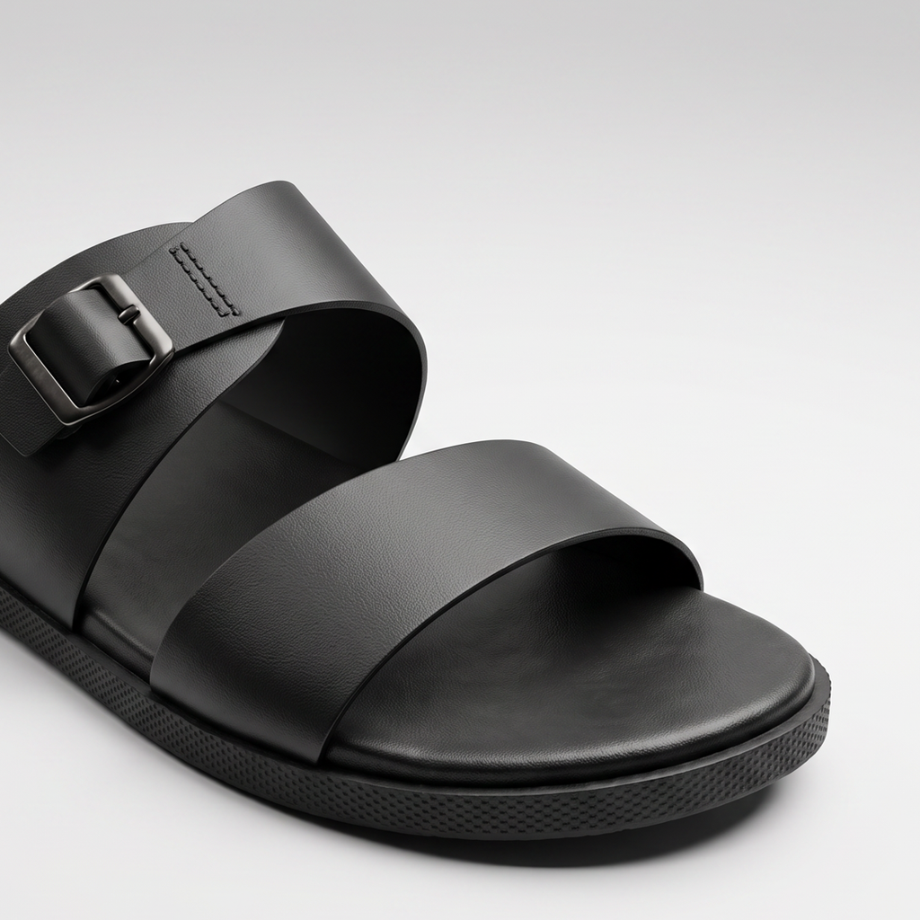 Tan Leather Double Buckle black