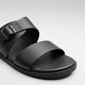 Tan Leather Double Buckle black