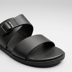 Tan Leather Double Buckle black