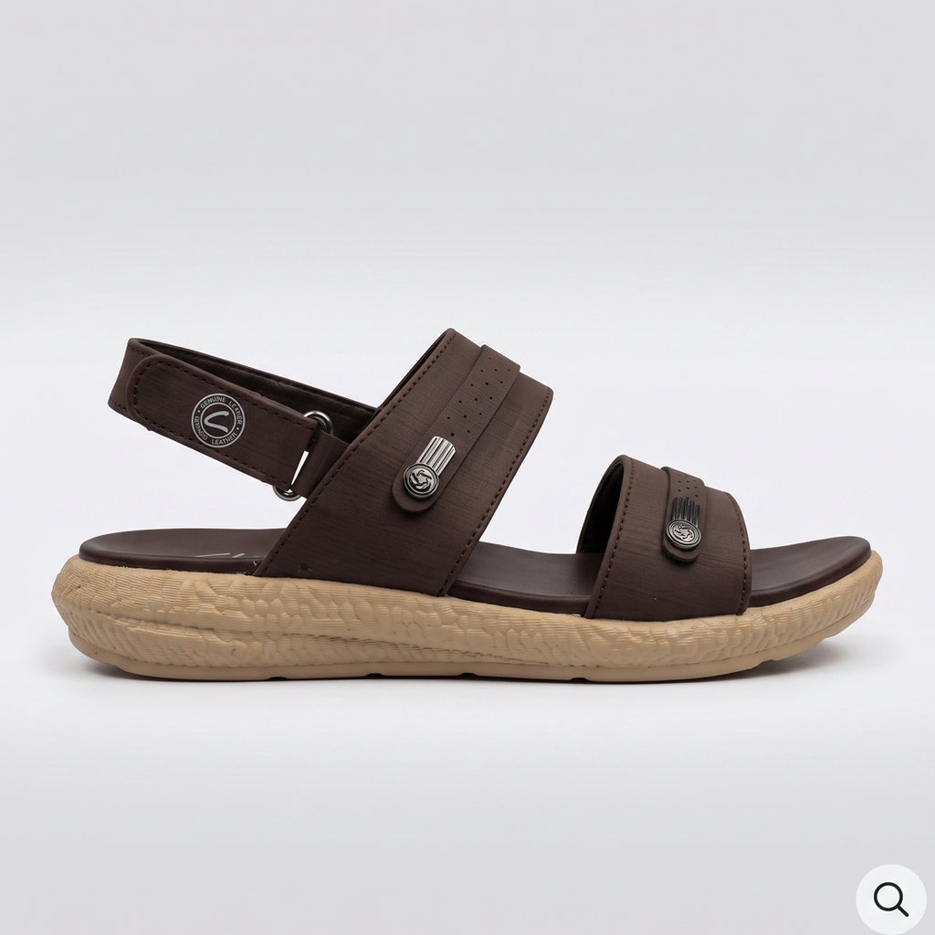 Men's Two Strap Sandals Dark Brown
