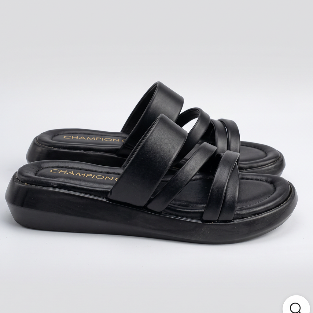 Beige Strappy Platform Sandals black
