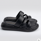 Beige Strappy Platform Sandals black