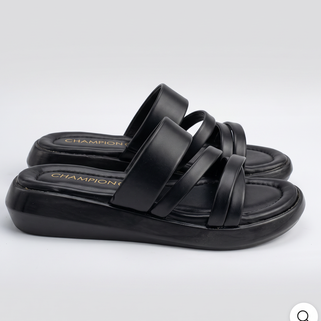 Beige Strappy Platform Sandals black