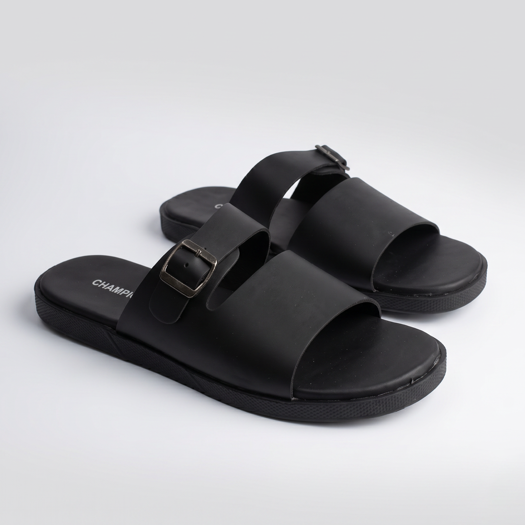 Buckle Slide Sandals black
