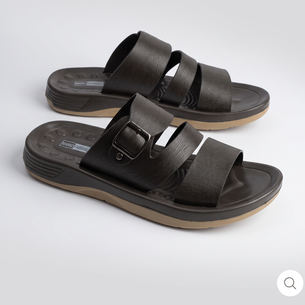 Triple Strap Buckle Slides black