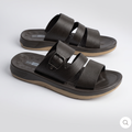 Triple Strap Buckle Slides black