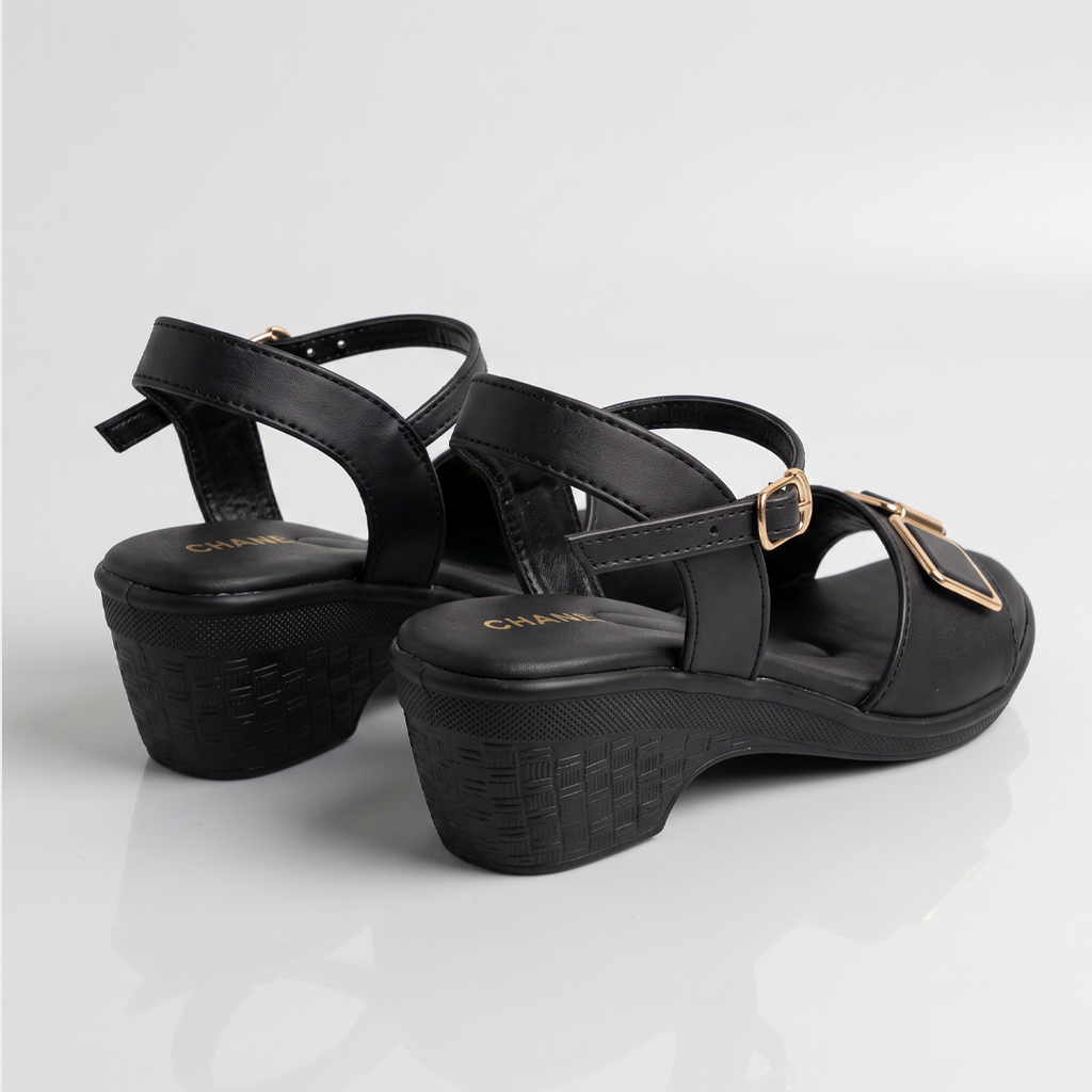 Wedge Sandals Buckle black