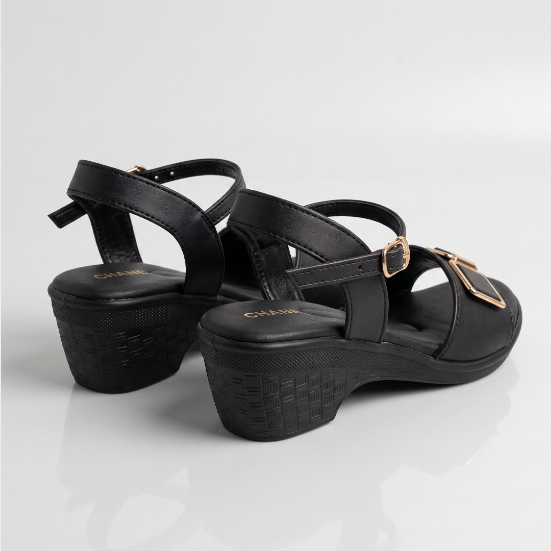 Wedge Sandals Buckle black