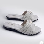 Pleated Slide white