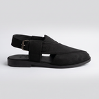 Peshawari Suede Sandals Black