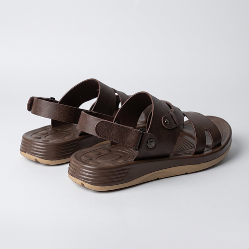 Men's Multi Strap Sandals Dark Brown