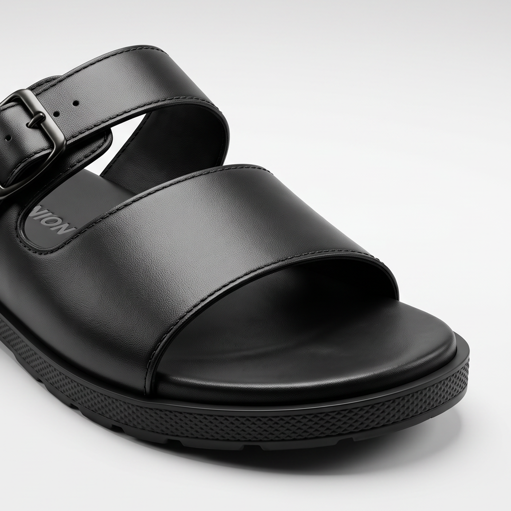 Buckle Slide Sandals black