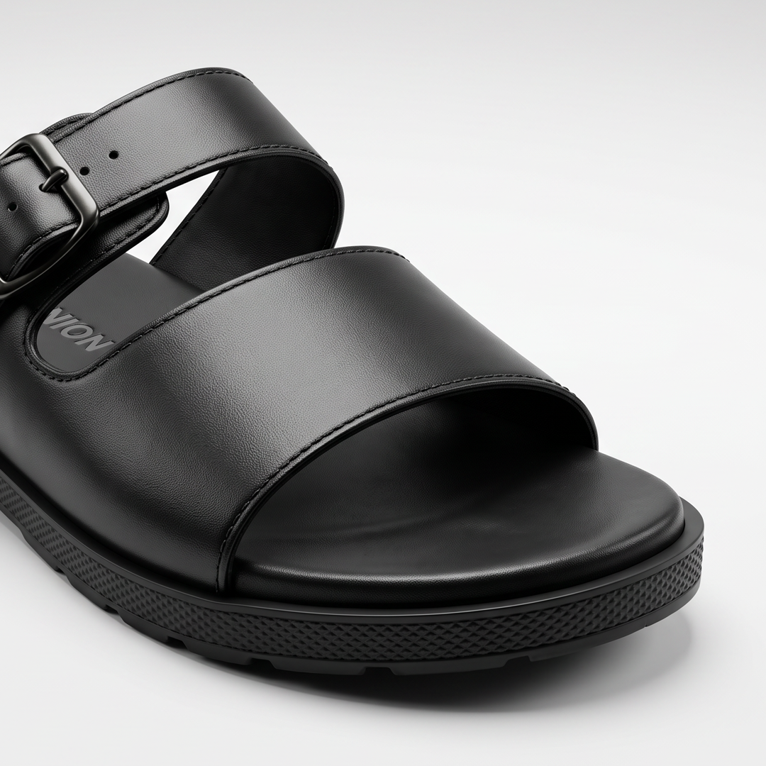 Buckle Slide Sandals black