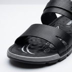 Cross Strap Sport Sandals Leather Black