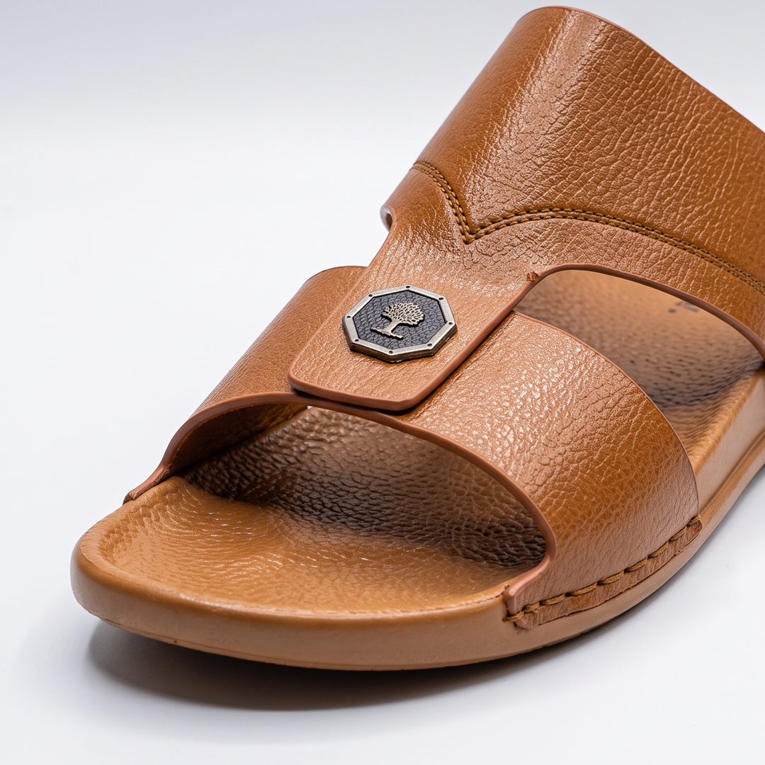 Crossover Slide Sandals brown