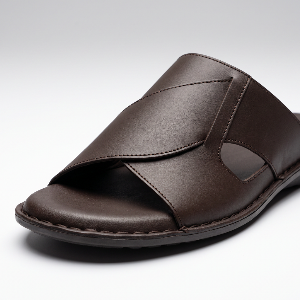 Cross Over Slide Sandals brown