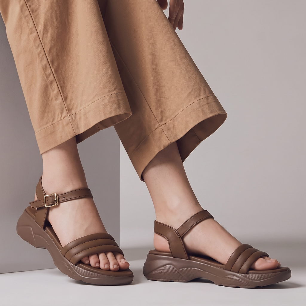 Sporty Platform Sandals brown