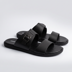 Tan Leather Double Buckle black