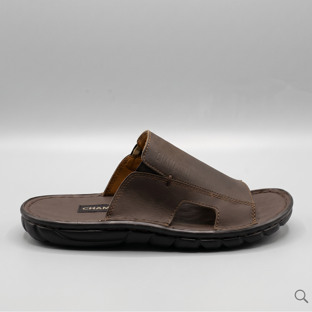 Classic Leather brown Slide Sandals