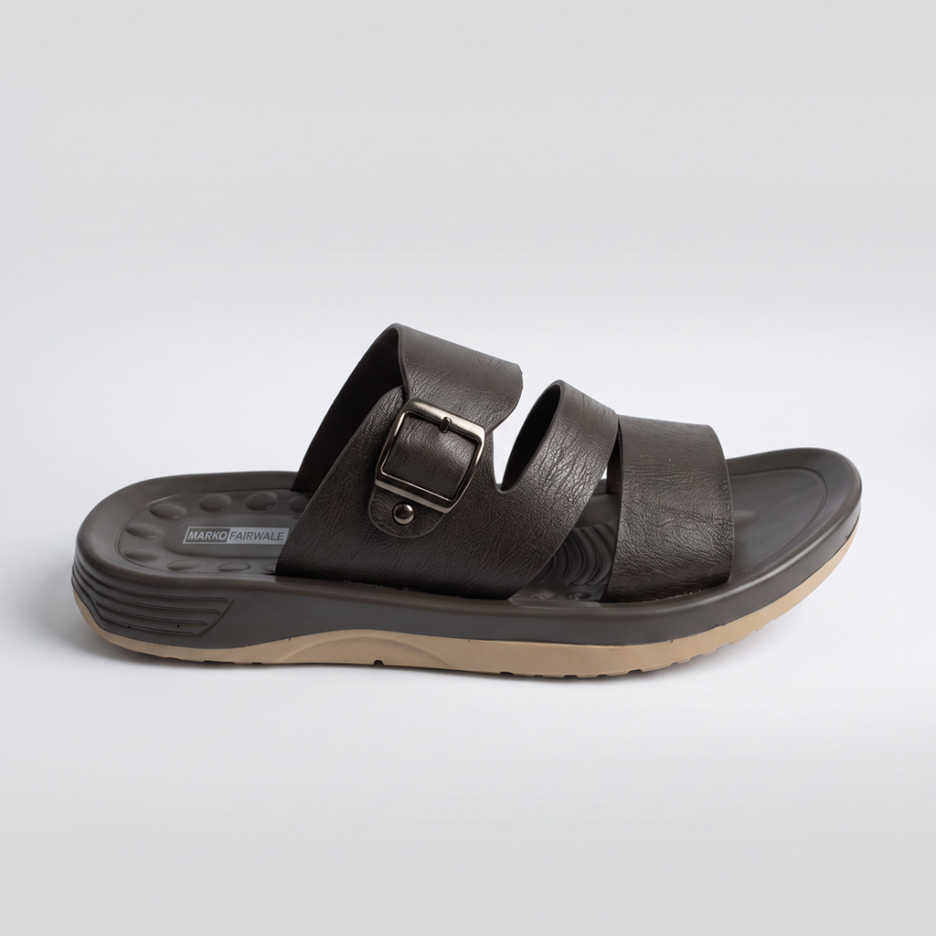 Triple Strap Buckle Slides black
