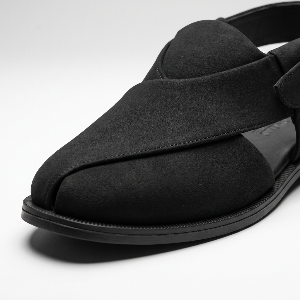 Peshawari Suede Sandals Black