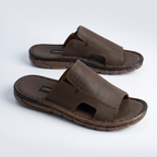 Classic Leather brown Slide Sandals