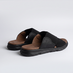 Cross Strap Knit Slides black