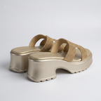 Rhinestone Crossover Heels gold