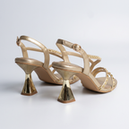Studded Strappy Heel peach