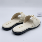 Pleated Slide white