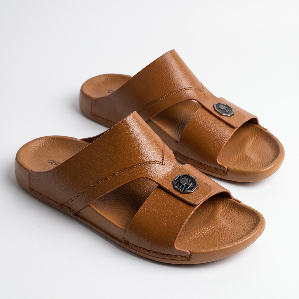 Crossover Slide Sandals brown