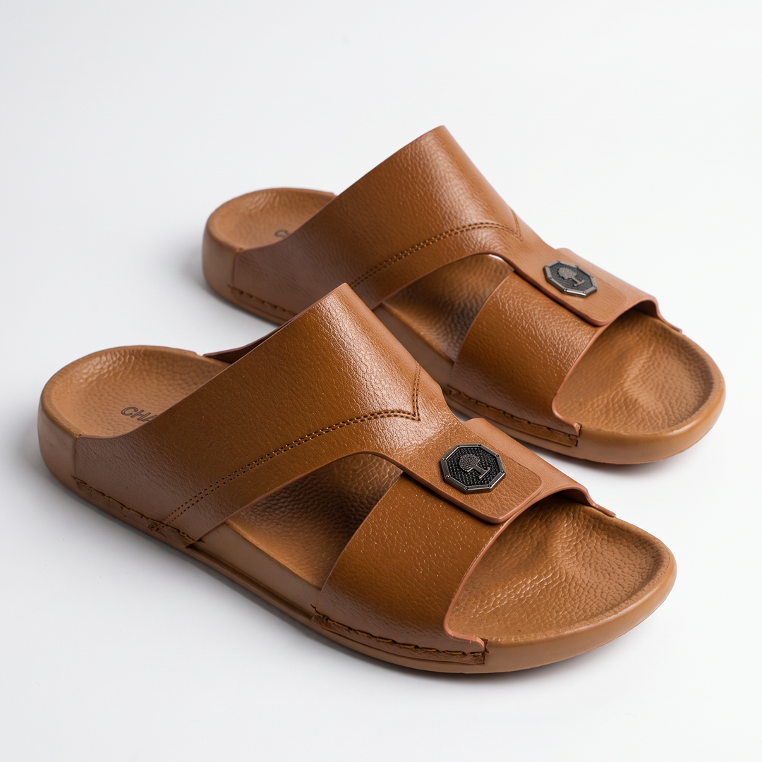 Crossover Slide Sandals brown