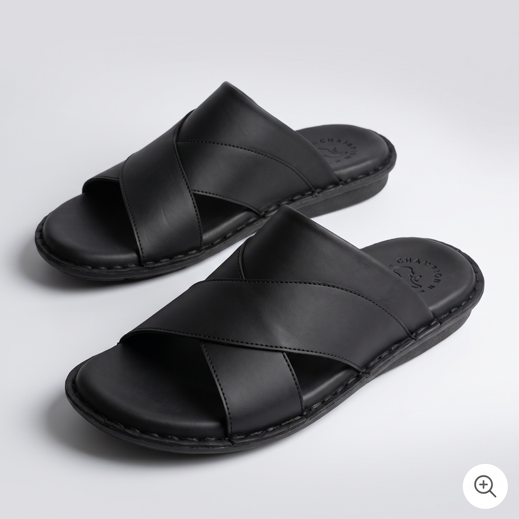 Cross Over Slide Sandals black