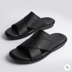 Cross Over Slide Sandals black