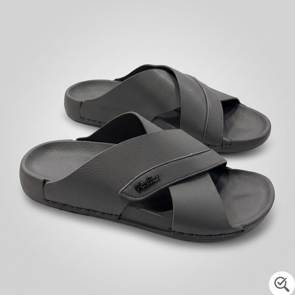 Crossover Slide Sandals grey