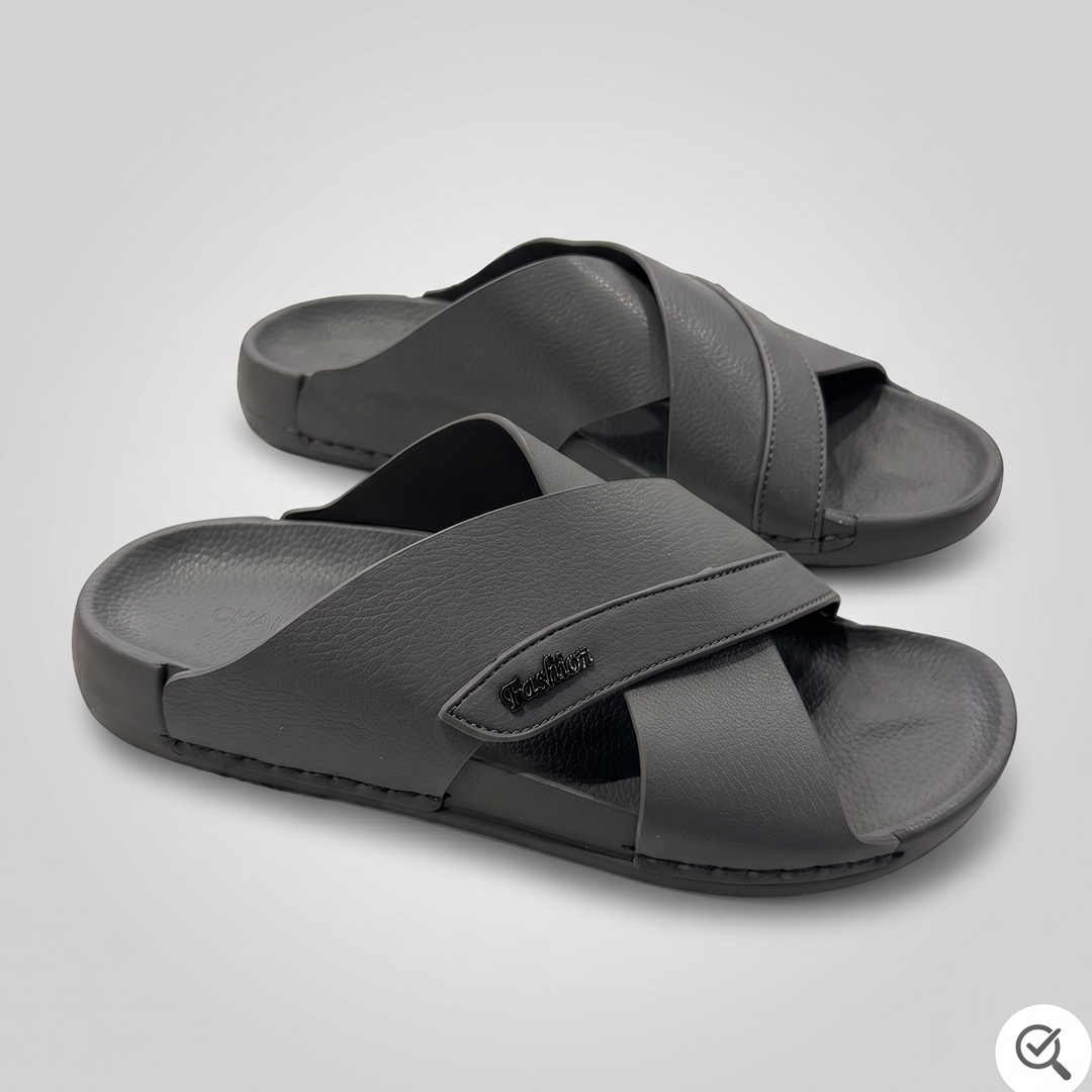 Crossover Slide Sandals grey