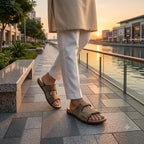 0457  Men's Cross-Strap Casual Slippers