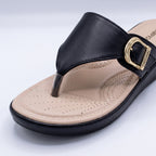 Wedge Thong Sandals black