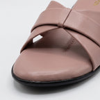 Woven Cross Strap Slides pink