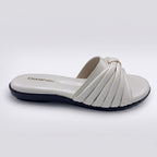 Pleated Slide white