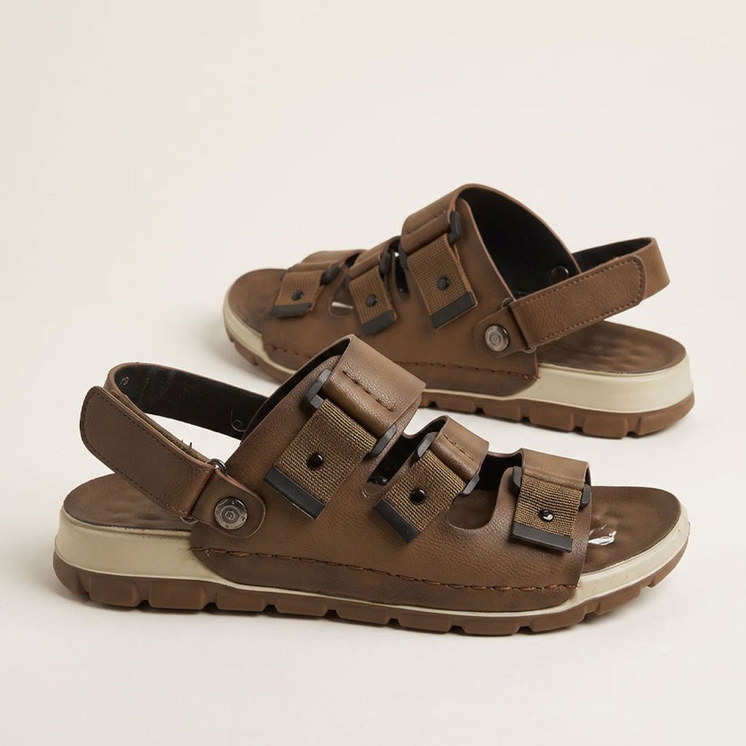 2-1449 Triple Strap Sport Sandals - Olive Brown