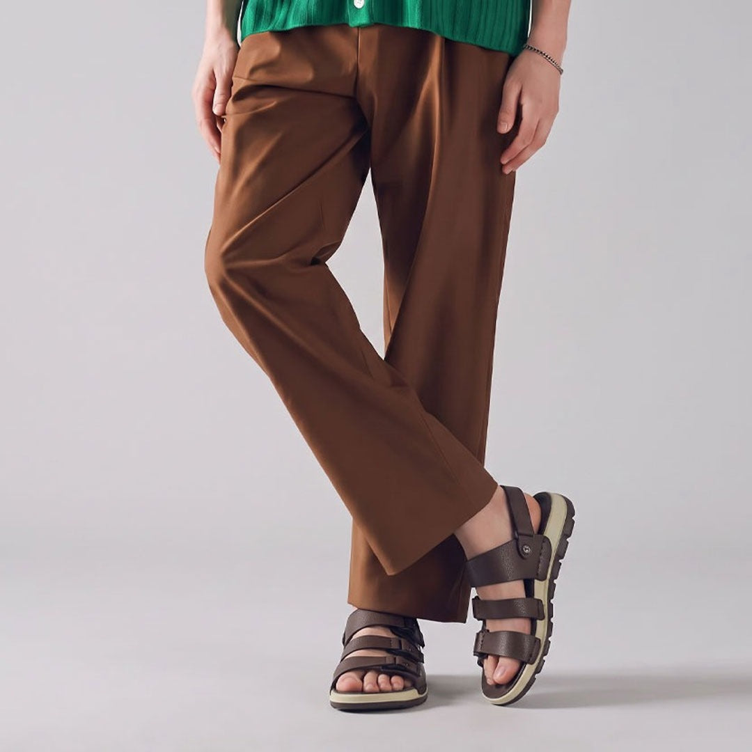 Triple Strap Sport Sandals - Brown