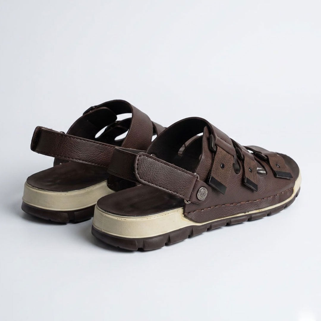 2-1449 Triple Strap Sport Sandals - Brown