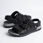 2-1449 Triple Strap Sport Sandals - Black