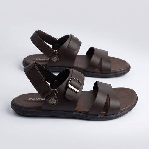 Classic Strap Buckle Sandals - Dark Brown