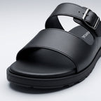 2-1443 Classic Strap Buckle Sandals - Black