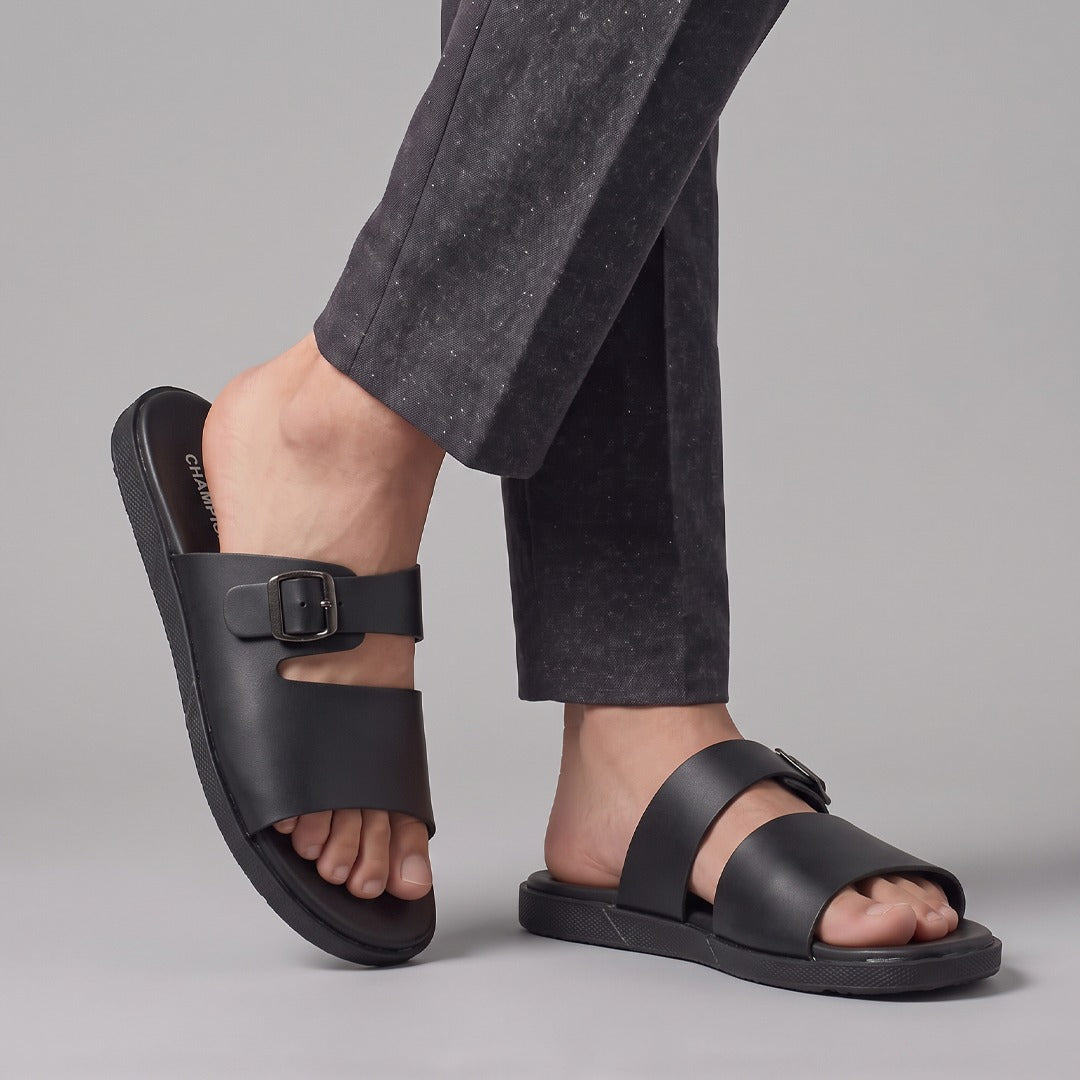 Buckle Slide Sandals black