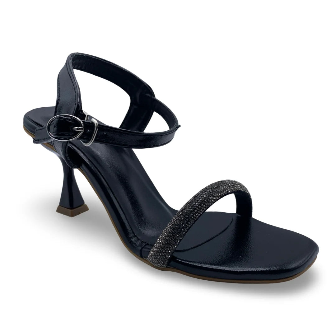 6659  Gleam Strap Flared Heel Sandals