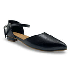 7584  Textured D’Orsay Ankle Strap Flats